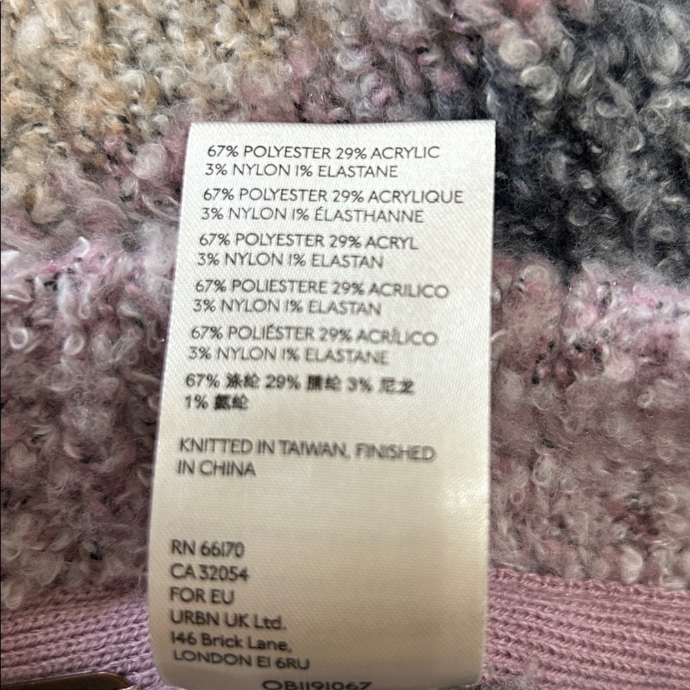 Free People BRB Striped Oversized Cozy Knit Tunic Sweater Side Slits Size Medium - Picture 9 of 9